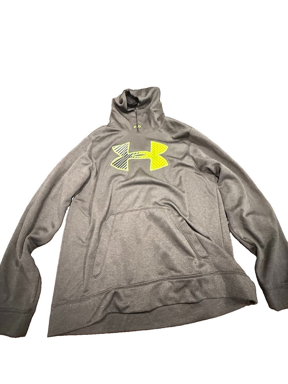 Under Armour Hoodie Men’s LG Gray ColdGear Pullover Storm Big Logo Sweatshirt
